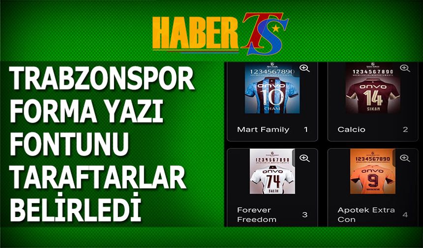 Trabzonspor’da Forma Yazı Fontunu Taraftar Belirledi