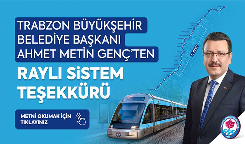 Ahmet Metin Genç Raylı Sistem Manşet İlanı