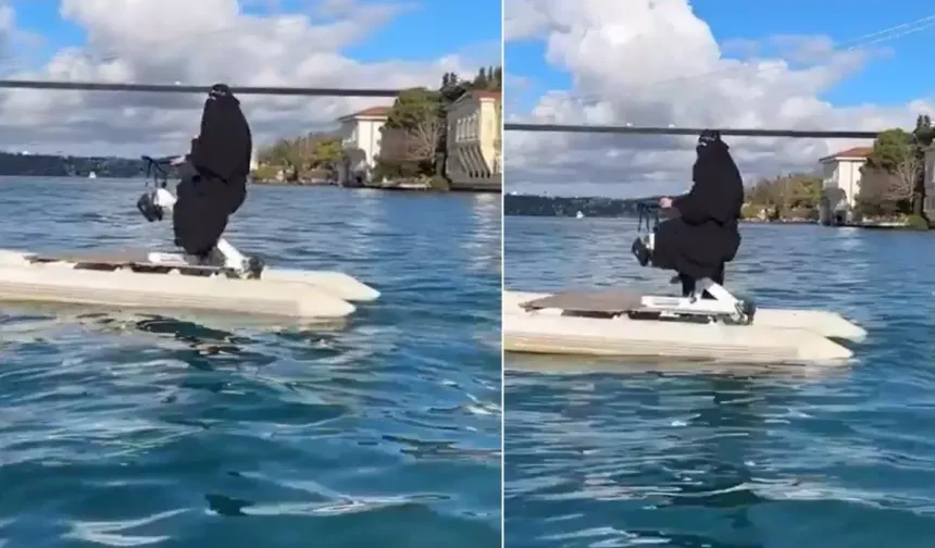 Boğaz’da Su Bisikleti Süren Kadının Paylaşımı Gündem Oldu