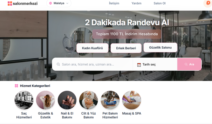 Salon Merkezi: Tıkla, Seç, 15 Saniyede Randevun Hazır!