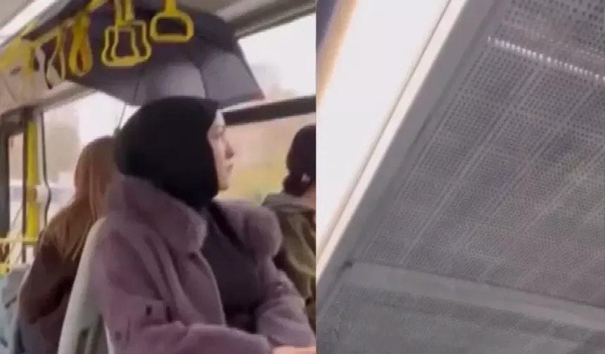 Sağanak Yağmurda Otobüslerin Tavanı Akınca Yolcular Islandı