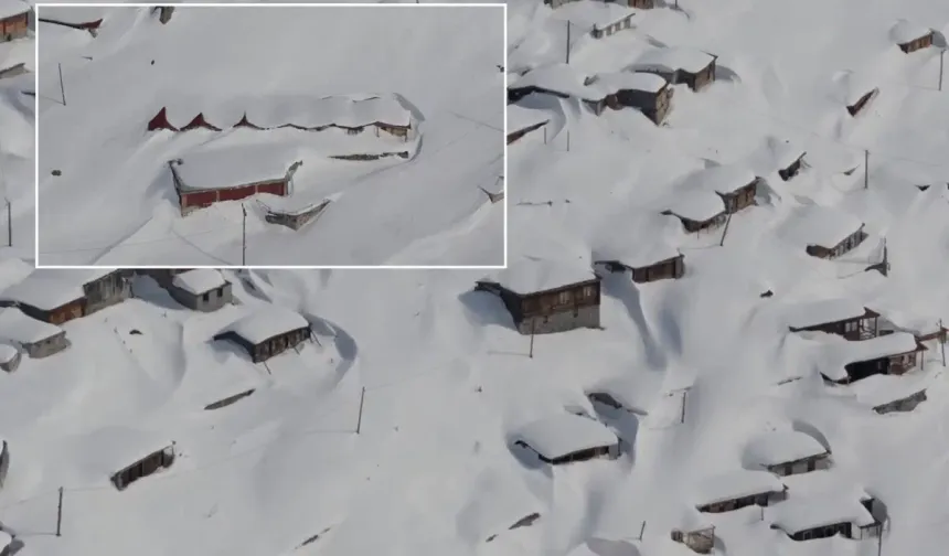 Kavrun Yaylası’nda Kar 3 Metreyi Aştı