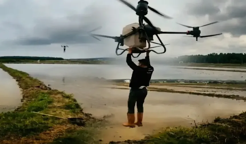 Samsun Bafra’da Dronla Tehlikeli Şov