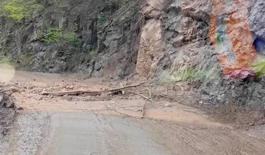 Köprübaşı’nda Heyelan Yolu Kapattı