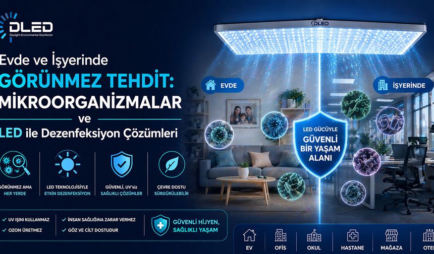 Evde ve İşyerinde Görünmez Tehdit: Mikroorganizmalar ve LED ile Dezenfeksiyon Çözümleri