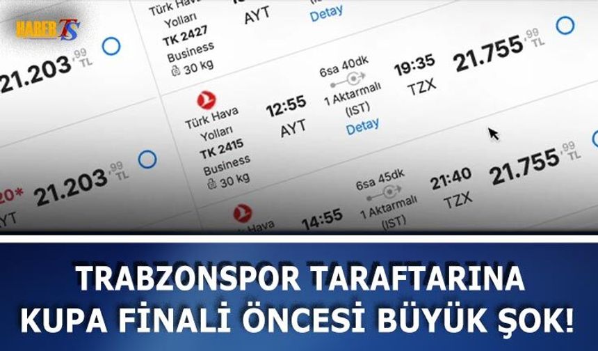 Kupa Finali Öncesi Trabzonspor Taraftarına Büyük Şok!