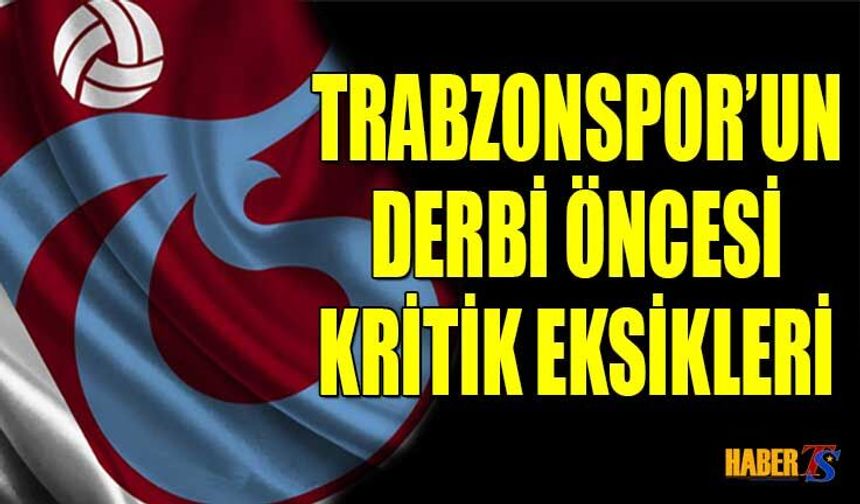 Trabzonspor'un Derbi Öncesi Kritik Eksikleri
