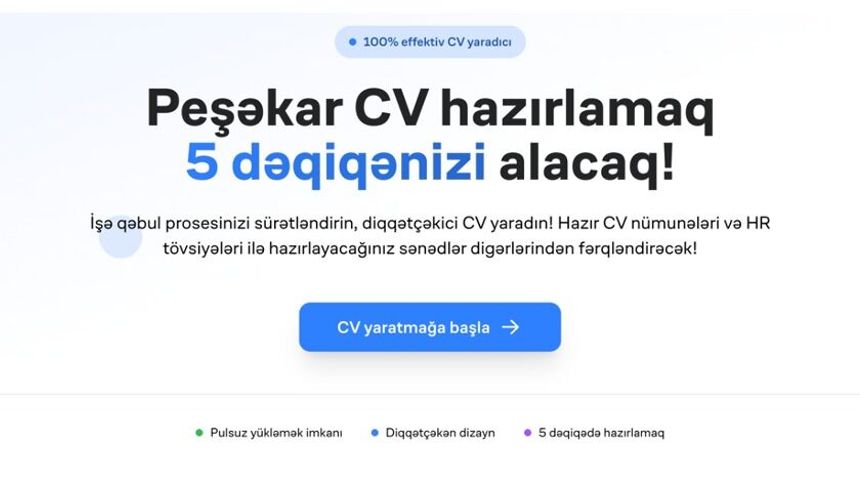 CV Hazırlamaq PDF | Work.az ile Profesyonel CV Oluştur