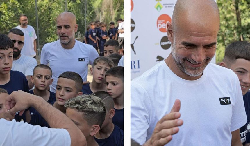 Pep Guardiola Filistinli Çocukları Kampta Ağırladı