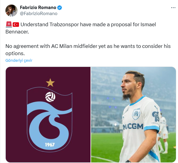 0X0 Trabzonspordan Ismael Bennacer Harekati Transfer Karari 1756479970267