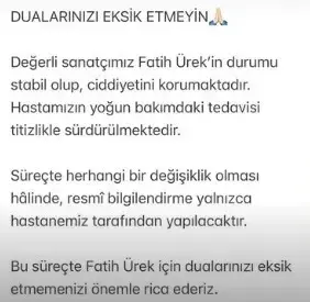 Yogun Bakimda Yasam Savasi Veren Fatih Urek In 19178574 6695 M