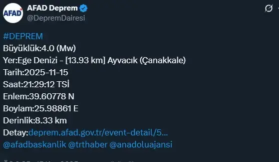 Ege Denizi Nde 4 Buyuklugunde Deprem 19257665 1283 M