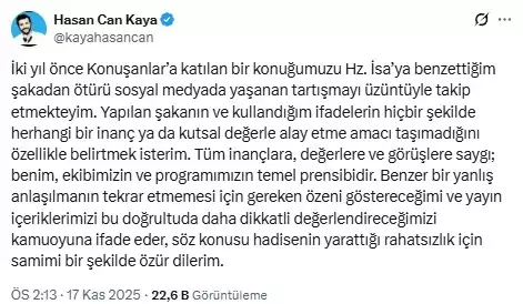 Elestirilerin Odagindaki Hasan Can Kaya Dan Ozur 19262015 1787 M