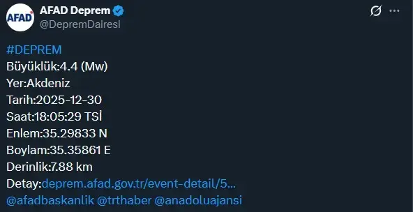 Akdeniz De Korkutan Deprem Buyuklugu Belli Oldu 19408555 1424 M