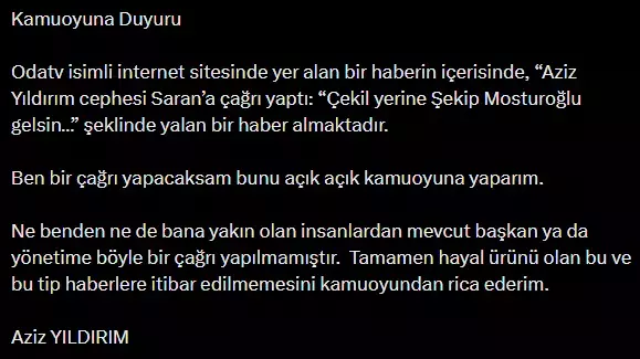 Aziz Yildirim Dan Saran Iddialarina Zehir 19386951 7101 M