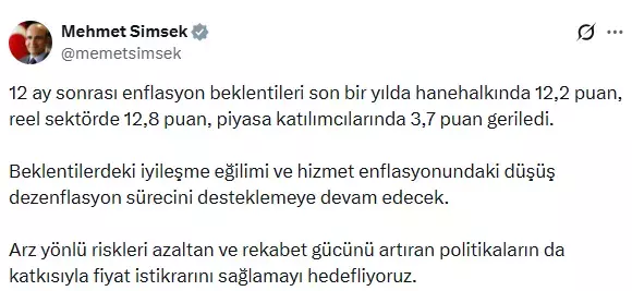 Bakan Simsek Ten Enflasyon Mesaji Dezenflasyon 19393695 5845 M