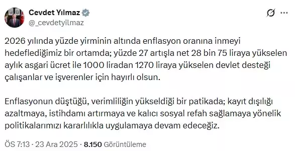 Cumhurbaskani Yardimcisi Yilmaz Dan Asgari Ucret 19384771 4463 M