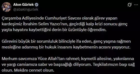 Bakan Gurlek Duyurdu Cumhuriyet Savcisi Kalp 19614846 617 M