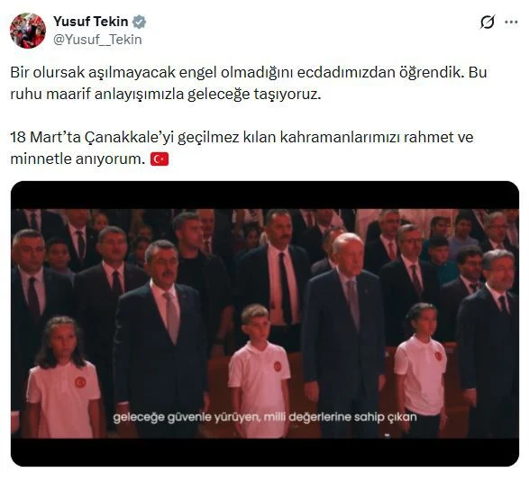 Bakan Tekin 18 Mart Mesaji Paylasti Herkes 19668339 7118 M