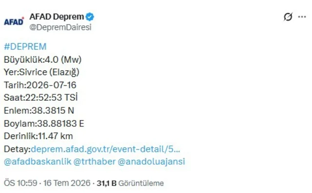 Elazigda 4 Buyuklugunde Deprem 20059763 6197 1 M