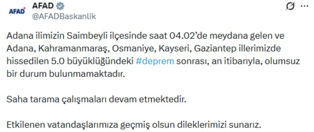 Adanada 5 Buyuklugunde Deprem 20256184 8175 1 M