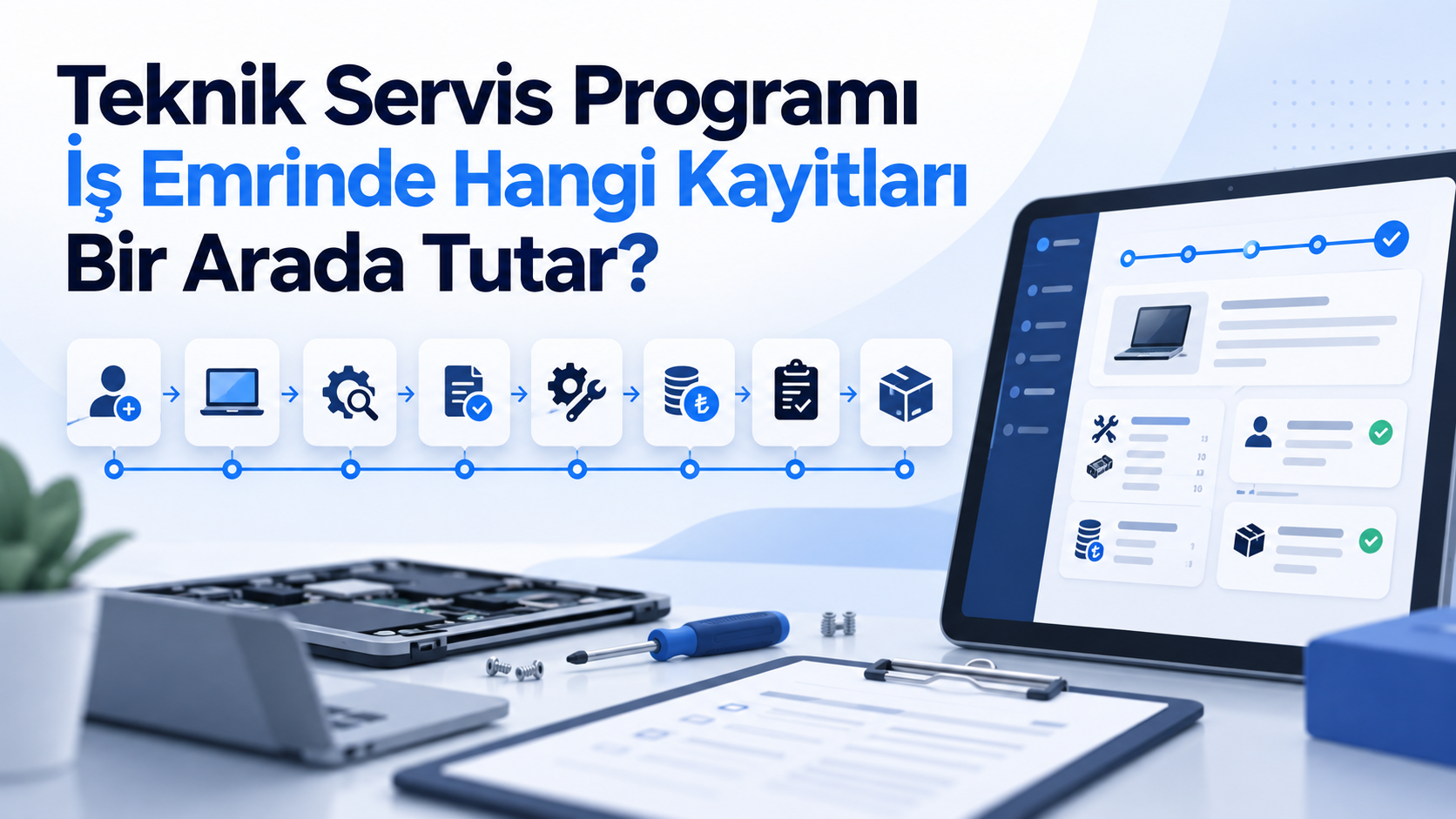 Teknik Servis Programı İş Emrinde Hangi Kayıtları Bir Arada Tutar?